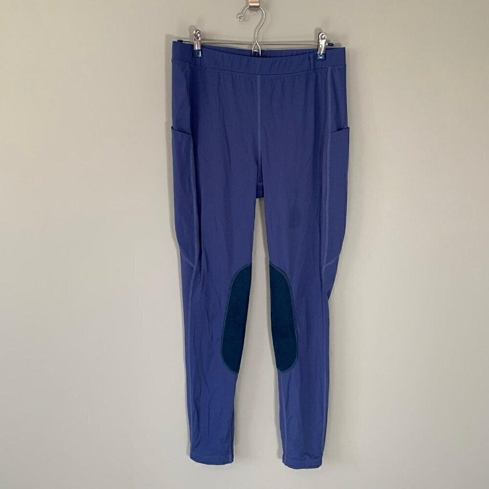 Baleaf Equestrian Riding Tights Women Large Blue Knee Patch‎ Side Pockets